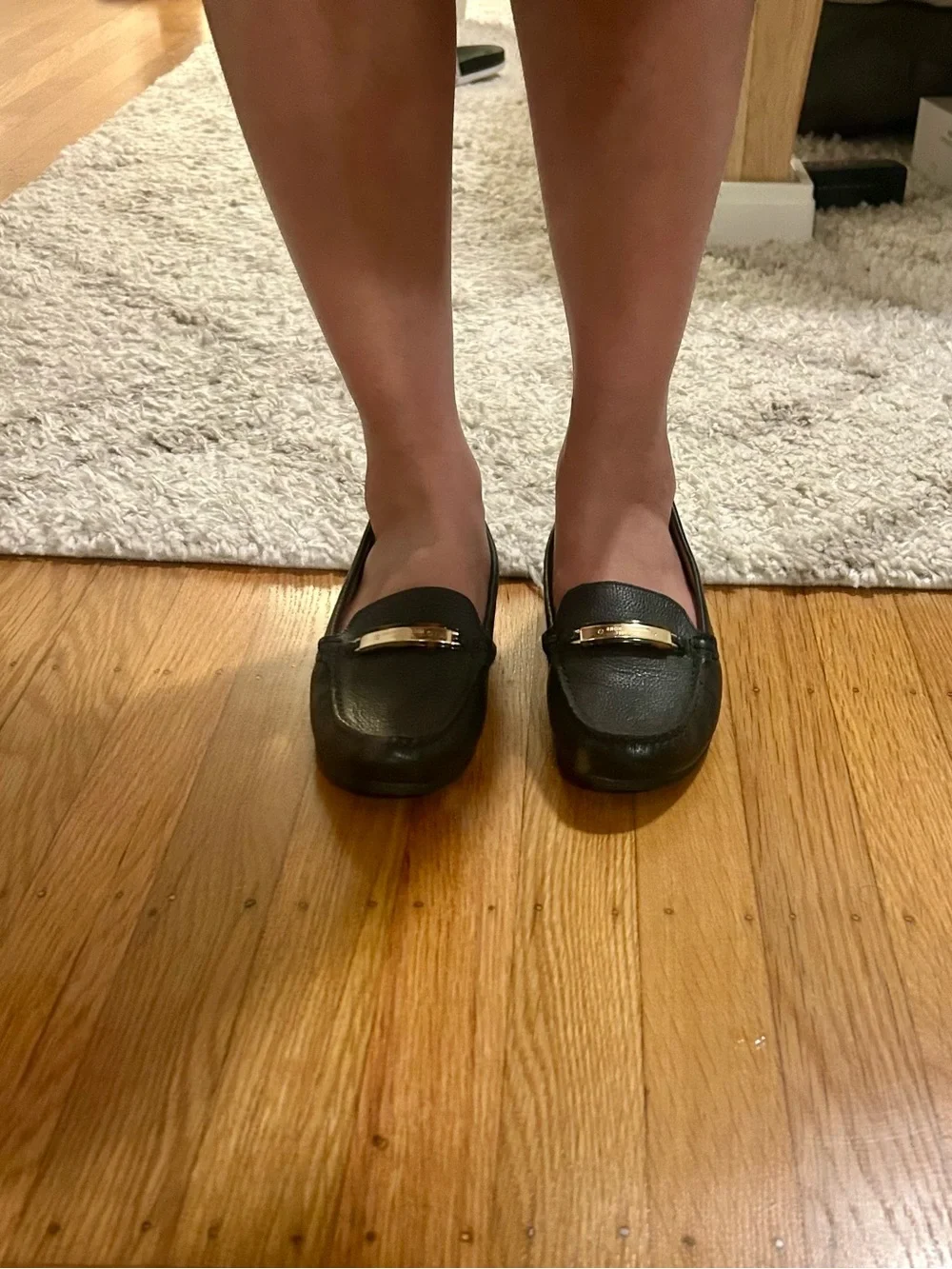 Michael Kors Black Leather Driving Loafers